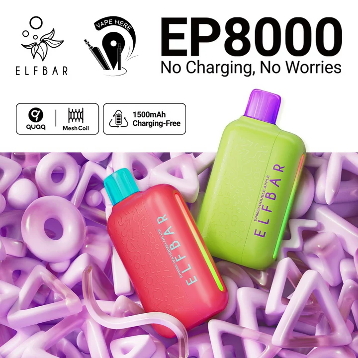 Elfbar ep 8000 Puffs 5%(50mg) None Rechargeable Disposable Vape